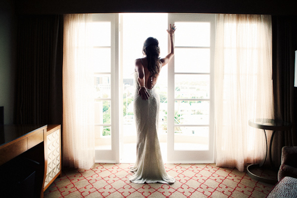 portrait of bride in window light - photo by Southern California wedding photographers Callaway Gable